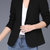 时尚小西装薄款外套女2021新款休闲西服修身显瘦职业气质大码上衣(黑色 XL)第4张高清大图