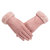 麂皮绒冬季保暖手套 韩版加厚加绒户外可触屏手套(粉色 均码)第4张高清大图