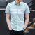 卡郎琪 男士2018年夏季新款短袖衬衫 薄款条纹短袖衬衫男士韩版修身休闲短袖衬衣(KLQSLS-0095绿色 XL)第3张高清大图