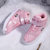 淘诺冬季加棉加绒女童皮面运动跑步鞋二棉保暖儿童板鞋 型号9039(30 粉色)第3张高清大图