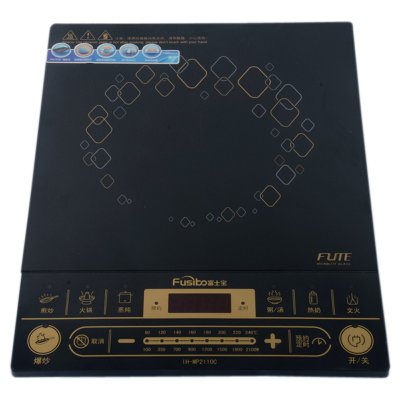 富士宝(FUSHIBO)触摸式电磁炉IH-MP2110C 黑色 平板触摸感应控制 四位数码双显 电量显示功能 送双锅