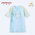小米米minimoto婴儿宝宝棉睡衣和尚服睡袍浴衣(粉蓝色 59cm（0-6个月）)第4张高清大图