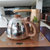 亿景鸿基 实木茶水柜贴实木皮玻璃门茶水柜带热水器茶水柜(海棠色 CSG)第2张高清大图