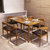 明佳友 餐桌椅组合 日式餐台 北欧家具小户型饭桌 实木餐桌餐椅套装简易M9060(虎斑色 一桌6椅/1.6米)第4张高清大图