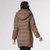 凯德申 女式针织相拼宽松版中长款型羽绒服 K1236(棕色 160/84A(M))第2张高清大图