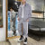 卡郎琪 男士新款运动服夹克套装男春秋休闲套装卫衣跑步运动套装男裤两件套KXP-D105(灰 色 XL)第2张高清大图