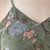 VEGININA 花色鱼尾裙V领短袖显瘦套装连衣裙 D6052(军绿色 XXL)第4张高清大图