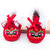 冬新款宝宝虎头棉鞋婴儿手工软底棉鞋高帮保暖透气舒适高品质(15码(内长12.5cm） 绑带红)第5张高清大图