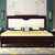 实木床 软靠1.8米大床 简约现代双人床婚床 橡胶木床卧室家具(1.8米床+床头柜*2+乳胶床垫)第2张高清大图