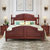 现代美式实木床主卧成人婚床简约大床复古双人床1.8米红椿木家具(C436+2CTG068红胡桃色)第2张高清大图