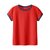 艾米恋纯棉短袖白色t恤女装夏季2021新款潮上衣修身打底衫衣服(红色 S)第5张高清大图