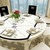古宜（Guyi） 古宜 圆餐桌椅组合可伸缩折叠桌实木钢化玻璃圆形餐台电磁炉现代(白色餐桌+6椅)第5张高清大图