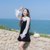 2018秋装新款韩版女装修身长袖丝绒鱼尾两件套连衣裙套装裙裙子(黑色)(M)第2张高清大图