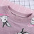 韩版春装兔子印花假两件条纹裙摆卫衣裙(130 粉色)第4张高清大图