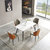 富莱克岩板轻奢餐桌现代简约家用小户型长方形经济型北欧餐桌椅组合[88餐台+706餐椅组合](1白色餐桌+4餐椅（2褐色+2橙色）)第2张高清大图
