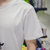 卡郎琪 男士夏季新款圆领短袖T恤单穿打底衫 男时尚舒适修身青年潮男个性简约复古时尚韩版修身短袖T恤(KLQKX-T72白色)第5张高清大图