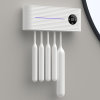 艾罗赫柏牙刷消毒器UVC紫外线电动智能涡轮风干卫生间置物架免打孔牙膏收纳盒(白色)