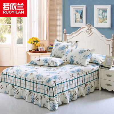 【若依兰家纺 纯棉床罩单品全棉斜纹印花床裙