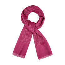 GUCCI/古驰 羊毛桑蚕丝混纺 女士GG图案围巾 （70*200）(粉红色)