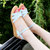 夏季新款凉鞋女坡跟韩版绑带侧空学院风女鞋罗马鞋h597(蓝色 37)第3张高清大图