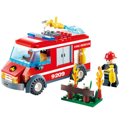 积木拼装警察局城市系列消防总局消防直升机车