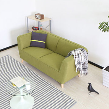 TIMI天米北欧布艺沙发 时尚简约沙发 创意沙发 小户型沙发组合(棕色 单人90cm)