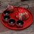 中国红色陶瓷结婚茶具套装创意婚庆用品长辈敬茶杯壶新婚礼品礼物  5件(5件)(石榴花(尖顶)11)第2张高清大图