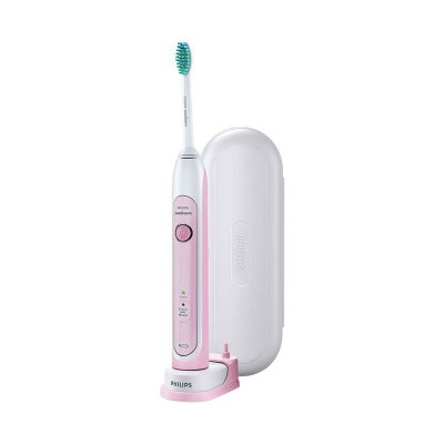 飞利浦PHILIPSHX6761电动牙刷声波震动成人充电式智能计时牙刷净白(粉色)