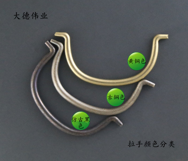 仿古中式抽屉书柜子书台全铜把手橱柜抽斗家具五金铜配件纯铜拉手大号