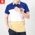 吉普盾 夏装男士短袖T恤宽松体恤青年男装口袋款 翻领半袖3513(黄色 XL)第3张高清大图
