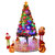 圣诞节装饰品桌面布置小仿真树套餐家用摆件迷你发光儿童diy型ins(1.5米红色套餐+30片围栏 默认版本)第2张高清大图