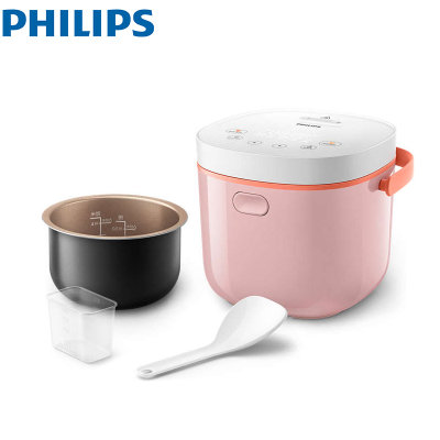 飞利浦（Philips）电饭煲HD3070/00 合金内胆 2L迷你 智能可预约 触摸控制 粉色 适用1-3人立体式加热