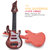 【彼优比】小号四弦小吉他摇滚吉他玩具迷你尤克里里可弹奏摆件玩具红色彩盒包装(摇滚吉他红白色 图片款)第3张高清大图