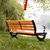 【京好】公园长椅子休息椅带靠背 现代简约环保实木休闲铸铝户外椅子B67(防腐实木款 1.2米长铸铝脚)第3张高清大图