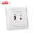 ABB开关插座面板德逸系列白色86型二位电视/电脑插座AE325第2张高清大图