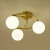 古娜现代简约北欧创意个性吊灯客厅卧室灯餐厅2021年新款网红灯具3615款(全铜本色+玻璃 3头)第3张高清大图