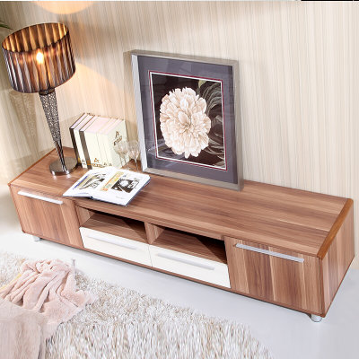 A家家具 新中式实木电视柜现代简约储物柜实木地柜白色桦木影视柜(电视柜 默认)