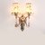 简约欧式奢华壁灯卧室床头灯法式浪漫水晶灯单头双头LED光源 古铜色(6037花色灯罩 双头带5w光源)第4张高清大图