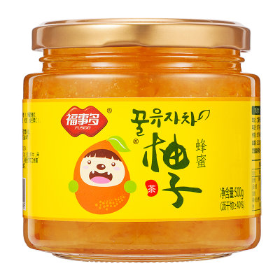 福事多 蜂蜜柚子茶500g+蜂蜜柠檬茶500g 共1000g 冲饮冲泡饮品
