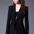 英伦风2021春季新款西装外套欧美女装修身显瘦气质职业工装小西服(黑色 XL)第2张高清大图