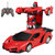 娃娃博士 儿童玩具车一键变形遥控车赛车(红色 变形遥控车)第5张高清大图