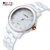 瑞士卡芬妮品牌手表时尚女士陶瓷手表防水石英表包邮(玫瑰金白面白陶 陶瓷)第4张高清大图