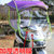 电动车遮阳伞雨棚摩托车踏板车挡风罩透明防晒雨伞全封闭遮阳车蓬SN7806(五代蓝有后视镜)