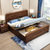 吉木多 橡胶木新中式实木床1.8米1.5双人床主卧室雕花现代中式卧室家具(1.5*2米胡桃色 单床)第3张高清大图