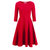 气质一字肩黑色连衣裙中袖2021年夏秋新款赫本中长款礼服红色裙子修身(红色 XS)第8张高清大图