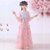 汉服女童古装中国风2021新款夏季儿童装夏装古风襦裙超仙女孩唐装(160 粉色短袖)第3张高清大图