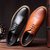 斐朗纳新款时尚男士皮鞋男式单鞋布洛克休闲鞋男鞋 K1819(棕色 39)第4张高清大图