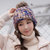 帽子女冬天韩版潮针织帽可爱毛球毛线帽护耳保暖套头帽677888(蓝色 弹力均码)第5张高清大图