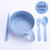 家用泡面碗带盖学生碗筷套装可爱塑料方便面碗个性大汤碗日式餐具.sy(北欧蓝4件套)第5张高清大图