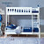 喜梦宝儿童床上下床高低床松木双层床多功能子母床卡通小屋家具(乳白色 1.5米子母床（梯柜）)第4张高清大图
